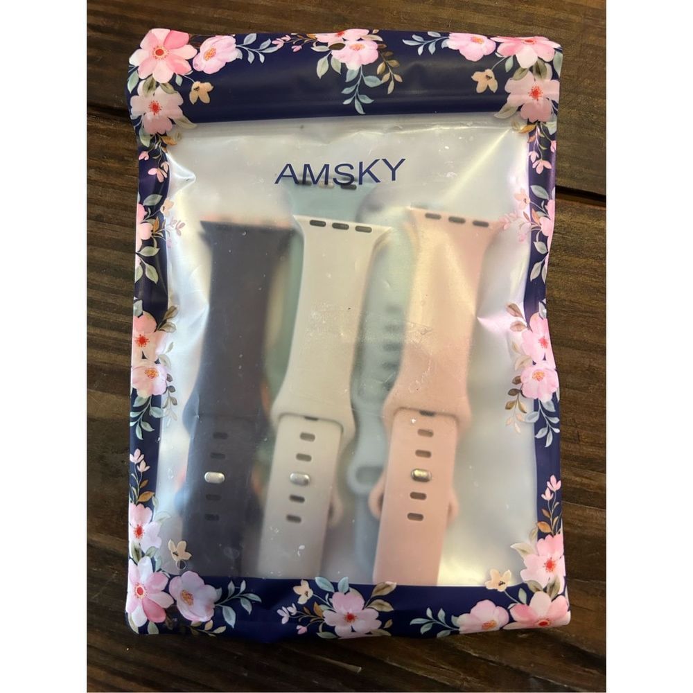 Apple Watch 42-44 mm Soft Silicone Watch Bands- 6 Pack